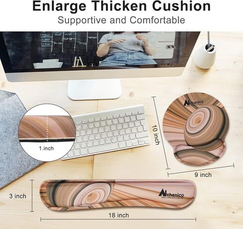 Keyboard Pad Wrist Support, Ergonomic Mouse Pad Wrist Support, Upgrade Enlarge Gel Memory Foam Set Keyboard Wrist Rest Pad, Comfortable Wrist Rest for Office, Computer, Laptop,Gaming in Saudi Arabia