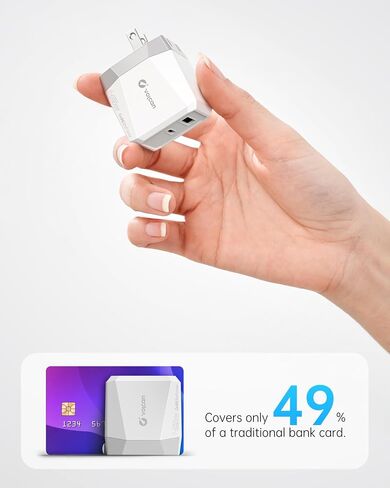 Volcan USB C Charger Block, iPhone Charger PPS GaN Charger 45W 2-Port Portable Charger Foldable PD Adapter for Samsung, Note 20, MacBook, iPad, iPhone 15/14/13/12, Pixel, Wireless Earbuds, Steam Deck in Saudi Arabia