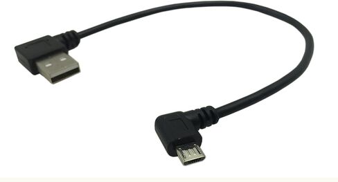CERRXIAN 9Inch Micro USB Cable Combo Left & Right Angle Micro USB 5 Pin Male to USB 2.0 Type A Left Angle Male Data Sync and Charge Cable (Black)(2-Pack) L in Saudi Arabia
