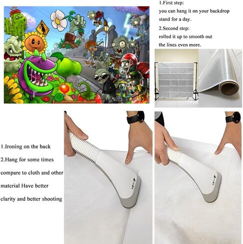 النباتات والزومبي خلفية زينة الحفلات عيد ميلاد راية خلفية للنباتات والزومبي لوازم الحفلات (5×3أقدام) in Kuwait