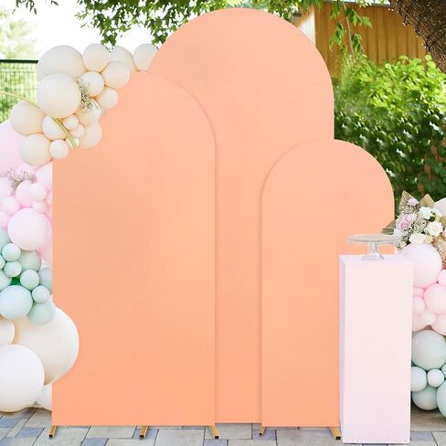 FUHSY Wedding Arch Cover 6FT Spandex Arch Backdrop Cover Round Top Arch Backdrop Frame Covers 2 Sided Chiara Arches Covers Fabric Yellow Arches Cover for Arched Stand Happy Birthday Party Decor in Saudi Arabia