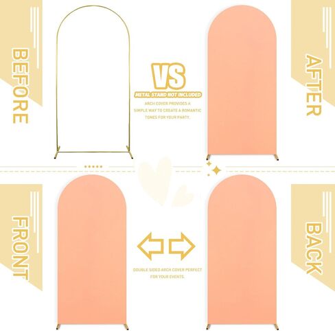 FUHSY Wedding Arch Cover 6FT Spandex Arch Backdrop Cover Round Top Arch Backdrop Frame Covers 2 Sided Chiara Arches Covers Fabric Yellow Arches Cover for Arched Stand Happy Birthday Party Decor in Saudi Arabia