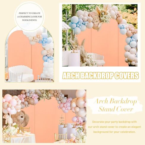 FUHSY Wedding Arch Cover 6FT Spandex Arch Backdrop Cover Round Top Arch Backdrop Frame Covers 2 Sided Chiara Arches Covers Fabric Yellow Arches Cover for Arched Stand Happy Birthday Party Decor in Saudi Arabia