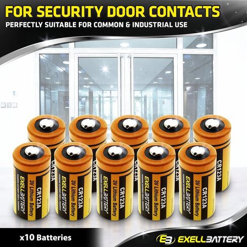 بطارية ليثيوم 10X 3.0V Exell EB-CR123A | أعلى سعة في السوق 1700 مللي أمبير| يناسب البصريات الليلية في الولايات المتحدة الأمريكية، بولسار، رؤية ليلية تحل محل EL123AP، VL123A، 123-SANYO، 5018LC، 6205، BR2/3A، CR123، CR123-2 in Kuwait