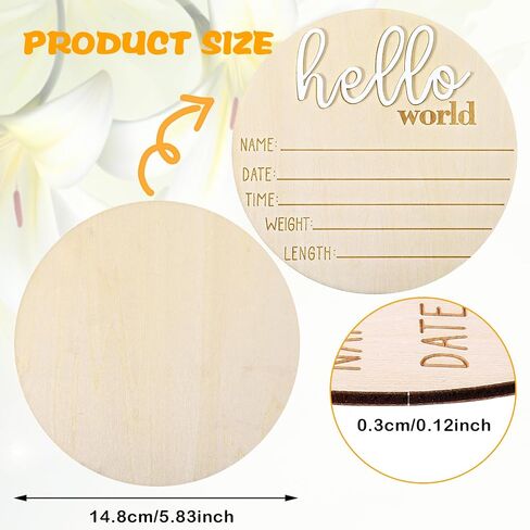 3Pcs Baby Announcement Sign 5.8 Inch Gender Reveal Wooden Sign Its A Boy Sign Its A Girl Sign Baby Name Sign for Photo Props Baby Shower Hospital Nursery in Saudi Arabia