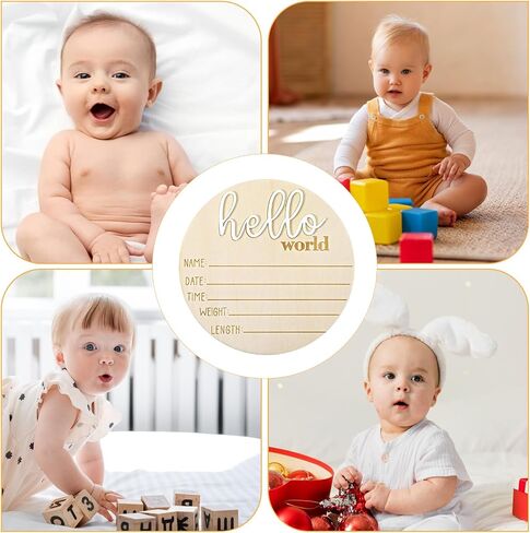 3Pcs Baby Announcement Sign 5.8 Inch Gender Reveal Wooden Sign Its A Boy Sign Its A Girl Sign Baby Name Sign for Photo Props Baby Shower Hospital Nursery in Saudi Arabia