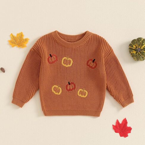 Toddler Baby Girl Boy Halloween Sweater Cute Pumpkin Oversized Sweatshirt 2024 Warm Tops Infant Fall Winter Clothes in Saudi Arabia