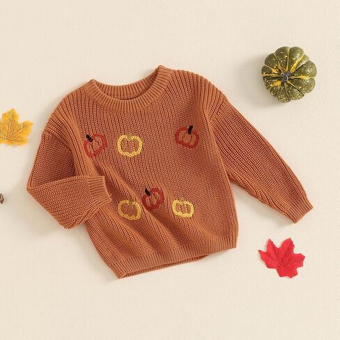 Toddler Baby Girl Boy Halloween Sweater Cute Pumpkin Oversized Sweatshirt 2024 Warm Tops Infant Fall Winter Clothes in Saudi Arabia