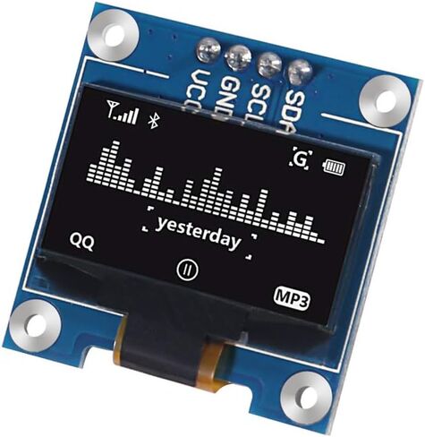 2 قطعة 0.96 "OLED وحدة I2C IIC المسلسل 12864 128X64 OLED وحدة عرض مع سائق SSD 1306 (أبيض OLED) in Kuwait