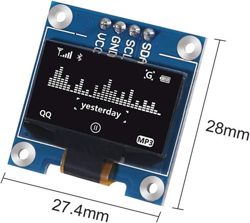 2 قطعة 0.96 "OLED وحدة I2C IIC المسلسل 12864 128X64 OLED وحدة عرض مع سائق SSD 1306 (أبيض OLED) in Kuwait