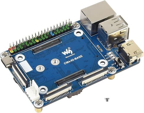 لوحدة حساب Raspberry Pi 4 لوحة IO، لوحة قاعدة صغيرة (B) نسخة كاملة مع مقبس CM4 قياسي وموصلات Raspberry Pi 40PIN GPIO المرمزة بالألوان على اللوحة CSI/DSI/FAN/HDMI/USB/RJ45 in Saudi Arabia