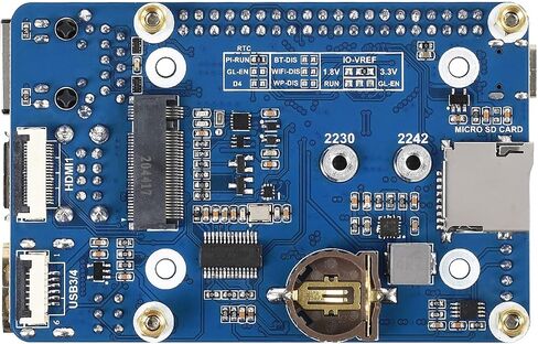 لوحدة حساب Raspberry Pi 4 لوحة IO، لوحة قاعدة صغيرة (B) نسخة كاملة مع مقبس CM4 قياسي وموصلات Raspberry Pi 40PIN GPIO المرمزة بالألوان على اللوحة CSI/DSI/FAN/HDMI/USB/RJ45 in Saudi Arabia