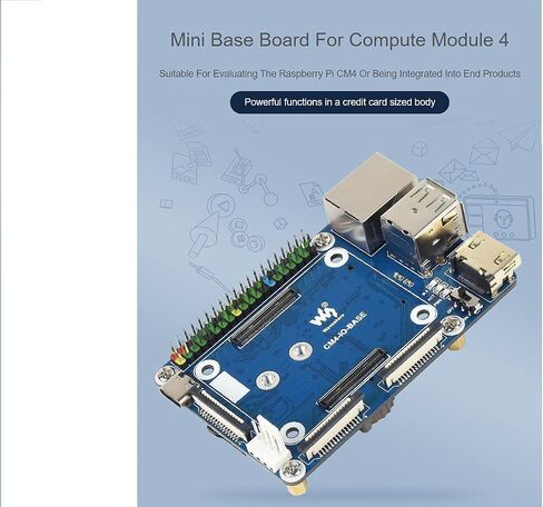 لوحدة حساب Raspberry Pi 4 لوحة IO، لوحة قاعدة صغيرة (B) نسخة كاملة مع مقبس CM4 قياسي وموصلات Raspberry Pi 40PIN GPIO المرمزة بالألوان على اللوحة CSI/DSI/FAN/HDMI/USB/RJ45 in Saudi Arabia
