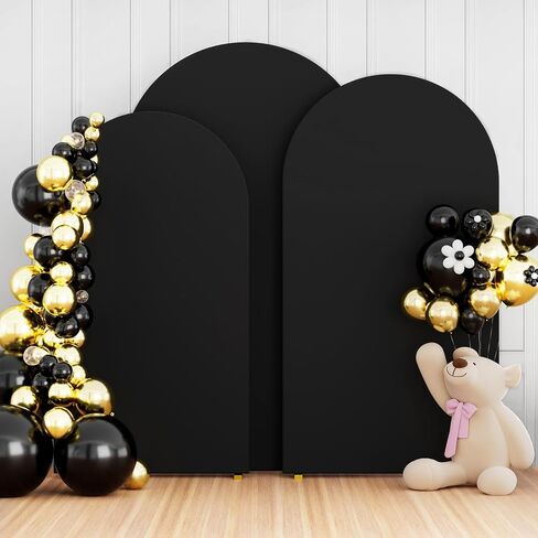 Wedding Arch Cover Set of 3 Blue, 6FT, 6.6FT, 7.2FT Round Top Chiara Backdrop Stand Covers for Birthday Graduation Baby Shower Banquet Party Decoration in Saudi Arabia