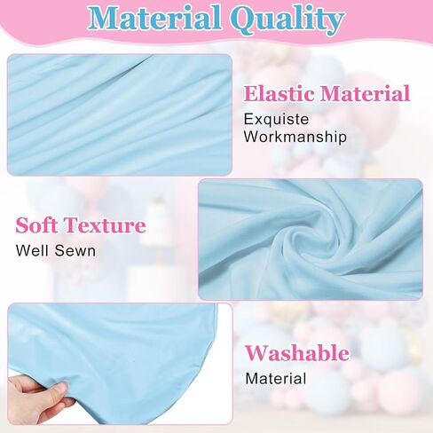 Wedding Arch Cover Set of 3 Blue, 6FT, 6.6FT, 7.2FT Round Top Chiara Backdrop Stand Covers for Birthday Graduation Baby Shower Banquet Party Decoration in Saudi Arabia