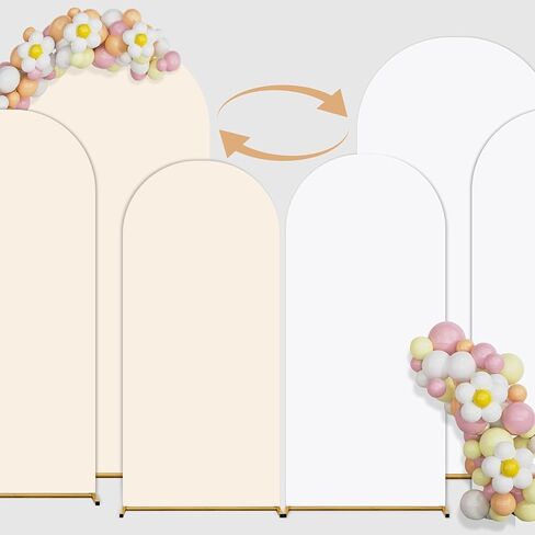 pingk Double Color Wedding Arch Set - 4ft/5ft/6ft Spandex Fitted Covers for Baby Party Birthday Banquet Shower in Saudi Arabia