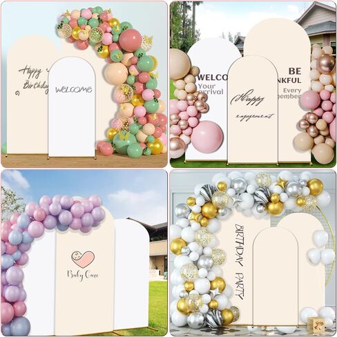 pingk Double Color Wedding Arch Set - 4ft/5ft/6ft Spandex Fitted Covers for Baby Party Birthday Banquet Shower in Saudi Arabia
