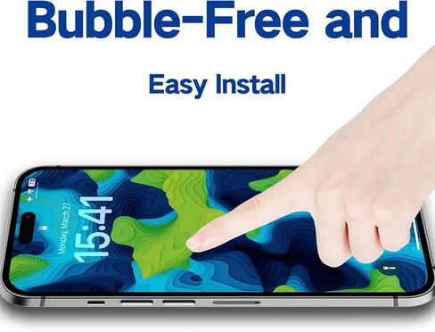 واقي شاشة مكون من قطعتين لهاتف iPhone 15، مضاد للضوء الأزرق، واقي شاشة من الزجاج المقوى in Kuwait