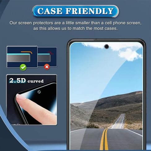 [عبوة من 3 قطع] واقي شاشة لهاتف Samsung Galaxy S23 FE 5G من الزجاج المقسى، صلابة 9H، خالي من الفقاعات، سهل التركيب in Kuwait
