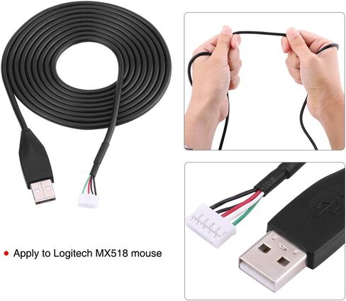خط ماوس USB، ملحق إصلاح كابل سلك ماوس USB بطول 2 متر لماوس الألعاب Logitech MX518 in Saudi Arabia