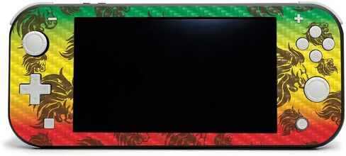 MightySkins Carbon Fiber Skin for Nintendo Switch Lite - Rasta Rainbow | Protective, Durable Textured Carbon Fiber Finish | Easy to Apply, Remove, and Change Styles | Made in The USA in Saudi Arabia