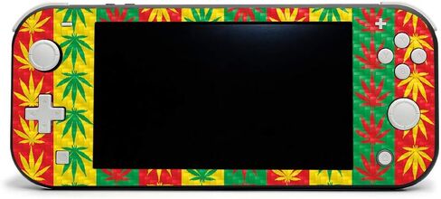 MightySkins Carbon Fiber Skin for Nintendo Switch Lite - Rasta Rainbow | Protective, Durable Textured Carbon Fiber Finish | Easy to Apply, Remove, and Change Styles | Made in The USA in Saudi Arabia