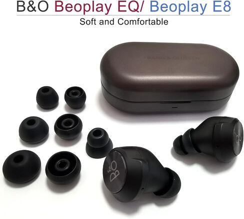 نصائح الأذن السيليكون لB&O Beoplay EQ/Beoplay E8 نصائح استبدال سماعات الأذن لB&O Beoplay EQ/ E8 3.0 سماعات الأذن 6 أزواج L/M/S مزدوجة شفة المطاط الأسود in Kuwait