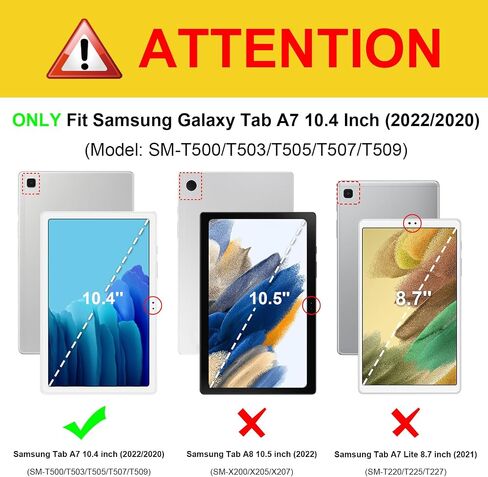 حافظة Fintie لجهاز Samsung Galaxy Tab A7 مقاس 10.4 بوصة موديل 2022/2020 (SM-T500/T503/T505/T507/T509)، غطاء خلفي ذكي متعدد الزوايا مع جيب، تنبيه/غفو تلقائي، أسود in Saudi Arabia