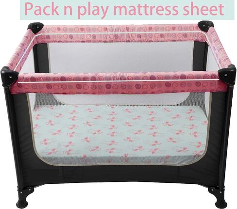 Travel Crib Fitted Sheets Set 3 Pack Compatible with Baby Bjorn, Guava Lotus Travel Crib and 24 x 42 Inch Travel Light Playard Mattress Ultra Soft Jersey Material,Rocket Satellite,Car & Bus in Saudi Arabia