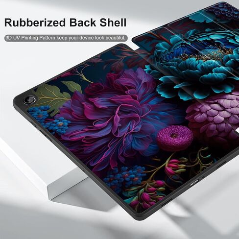 حافظة MEEgoodo لهاتف Samsung Galaxy Tab A9 Plus غطاء 11 بوصة 2023 مع حامل قلم S، A9+ حافظات أجهزة لوحية ذكية مع حامل جلدي ثلاثي الطي + غطاء خلفي ناعم من مادة TPU + استيقاظ/نوم تلقائي ذكي، زهرة خيالية جميلة in Saudi Arabia