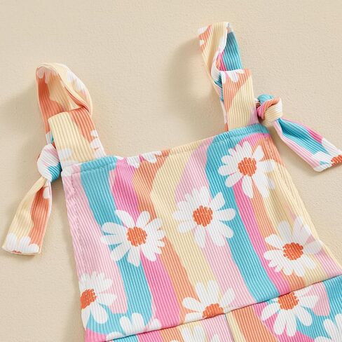 Toddler Girl Bell Bottoms Romper Floral/Butterfly Print Overalls Suspender Flare Pants One Piece Strap Jumpsuit in Saudi Arabia