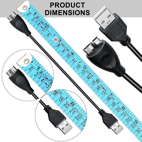 SaiTech IT 2 حزمة كابل USB 3.0 A إلى Micro B كابل نقل بيانات عالي السرعة يصل إلى 5 جيجابت في الثانية لمحرك الأقراص الصلبة الخارجي المحمول - (20 سم)، أسود in Kuwait
