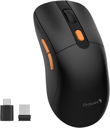 ProtoArc Wireless Mouse Jiggler, USB C Mouse EM15 Type C Wireless Jiggler Mouse Rechargeable Portable Slim Mouse Mover for Laptop, MacBook, PC, ipad, Tablet, Computer-Black in Saudi Arabia