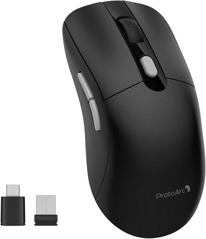 ProtoArc Wireless Mouse Jiggler, USB C Mouse EM15 Type C Wireless Jiggler Mouse Rechargeable Portable Slim Mouse Mover for Laptop, MacBook, PC, ipad, Tablet, Computer-Black in Saudi Arabia