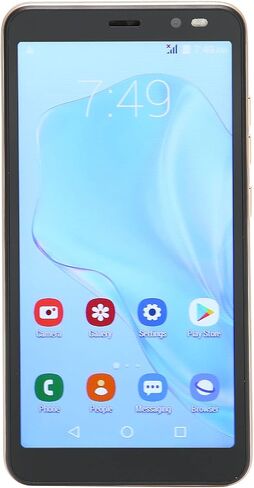 هاتف Zyyini Mate48 Pro غير مقفل، هاتف ذكي للتعرف على الوجه بشاشة كاملة 5.45 بوصة، ثنائي شريحة الاتصال، 2G/32G، كاميرا مزدوجة 3G هاتف خلوي للألعاب لنظام Android 6، يدعم ذاكرة 128 جيجابايت (ذهبي) in Saudi Arabia