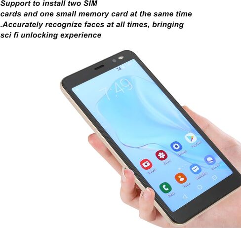 هاتف Zyyini Mate48 Pro غير مقفل، هاتف ذكي للتعرف على الوجه بشاشة كاملة 5.45 بوصة، ثنائي شريحة الاتصال، 2G/32G، كاميرا مزدوجة 3G هاتف خلوي للألعاب لنظام Android 6، يدعم ذاكرة 128 جيجابايت (ذهبي) in Saudi Arabia