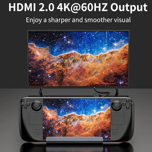 محطة إرساء USB-C لسطح البخار، محور USB C 6 في 1 بزاوية يمنى، قاعدة سطح بخار مع HDMI 2.0 4K@60 هرتز Gigabit 3 USB-A 3.0/ PD 3.0 1000Mbps Ethernet ROG Ally Hub الملحقات in Kuwait