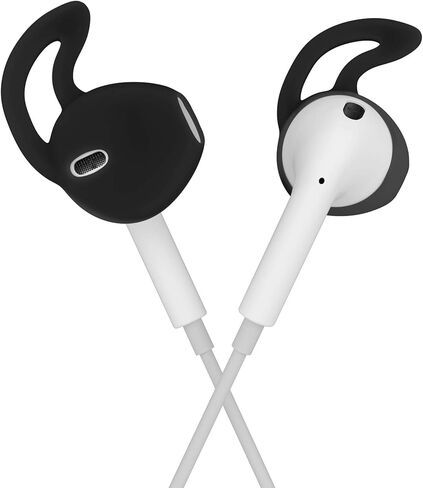 Ear Gel Covers Anti-Slip Silicone Soft Replacement Sport Earbud Tips Comfortable 4 Pairs (Jet Black) in Kuwait