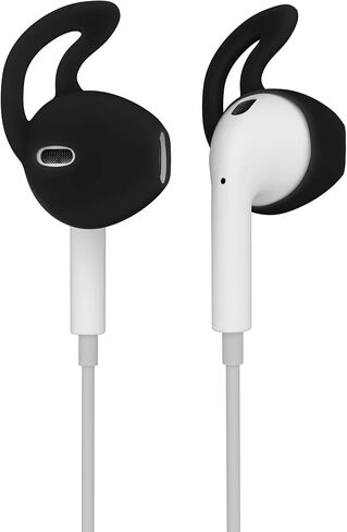 Ear Gel Covers Anti-Slip Silicone Soft Replacement Sport Earbud Tips Comfortable 4 Pairs (Jet Black) in Kuwait