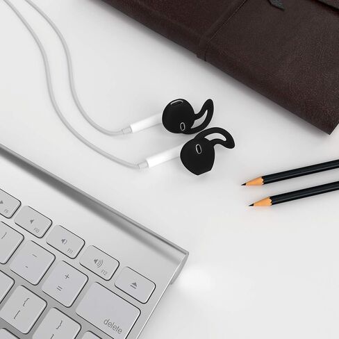 Ear Gel Covers Anti-Slip Silicone Soft Replacement Sport Earbud Tips Comfortable 4 Pairs (Jet Black) in Kuwait