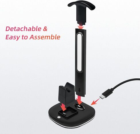 Mcbazel RGB Headset and Controller Stand with Charging Station for PS5/PS5 Elite Controller,RGB Gaming Headset Stand with PS5 Controller Charging Station-Black in Saudi Arabia