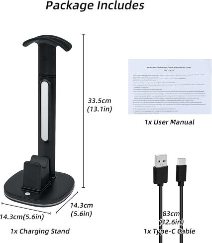 Mcbazel RGB Headset and Controller Stand with Charging Station for PS5/PS5 Elite Controller,RGB Gaming Headset Stand with PS5 Controller Charging Station-Black in Saudi Arabia
