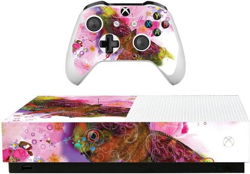 MightySkins Skin for Microsoft Xbox One S All-Digital Edition - Hippie Butterfly | Protective, Durable, and Unique Vinyl Decal wrap Cover | Easy to Apply, Remove, and Change Styles | Made in The USA in Saudi Arabia