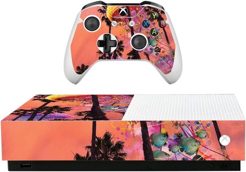 MightySkins Skin for Microsoft Xbox One S All-Digital Edition - Hippie Butterfly | Protective, Durable, and Unique Vinyl Decal wrap Cover | Easy to Apply, Remove, and Change Styles | Made in The USA in Saudi Arabia