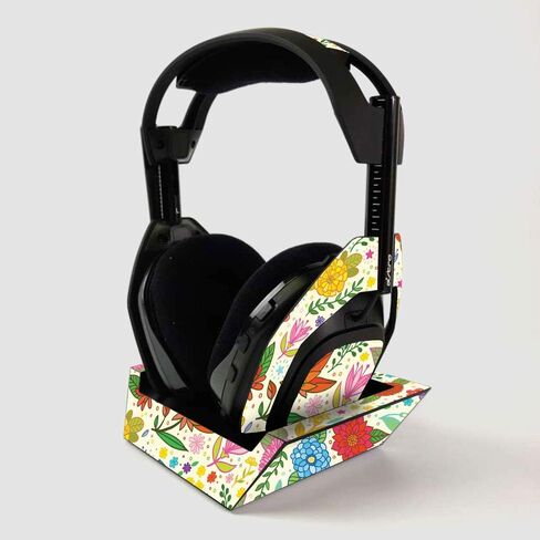 MightySkins Skin for ASTRO Gaming A50 Wireless Headphones + Base Station - Flower Garden | Protective, Durable, and Unique Vinyl Decal wrap cover | Easy To Apply | Made in the USA in Saudi Arabia