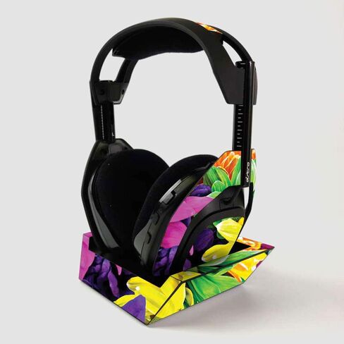MightySkins Skin for ASTRO Gaming A50 Wireless Headphones + Base Station - Flower Garden | Protective, Durable, and Unique Vinyl Decal wrap cover | Easy To Apply | Made in the USA in Saudi Arabia