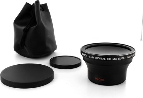 عدسة عالية الدقة بزاوية واسعة للغاية مقاس 0.43 × 58 مم مع ماكرو - أسود in Kuwait
