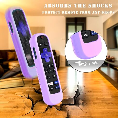 Case for Roku Headphone Remote, Battery Cover for Roku Voice Pro Remote, Rechargeable control with Headphone Jack Silicone Sleeve Skin Glow in The Dark Blue in Saudi Arabia