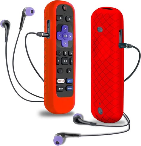 Case for Roku Headphone Remote, Battery Cover for Roku Voice Pro Remote, Rechargeable control with Headphone Jack Silicone Sleeve Skin Glow in The Dark Blue in Saudi Arabia