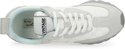 VINTAGE HAVANA Womens Miles Metallic Lace Up Sneakers Shoes Casual - Silver in Kuwait